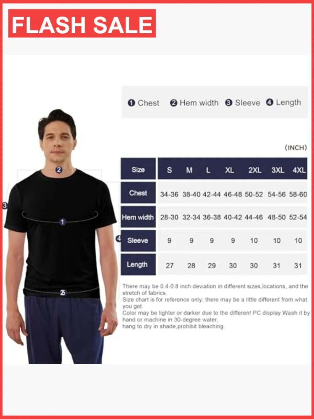 Men's Moisture Wicking Crewneck Undershirts 6-Pack Breathable Stretch Tees
